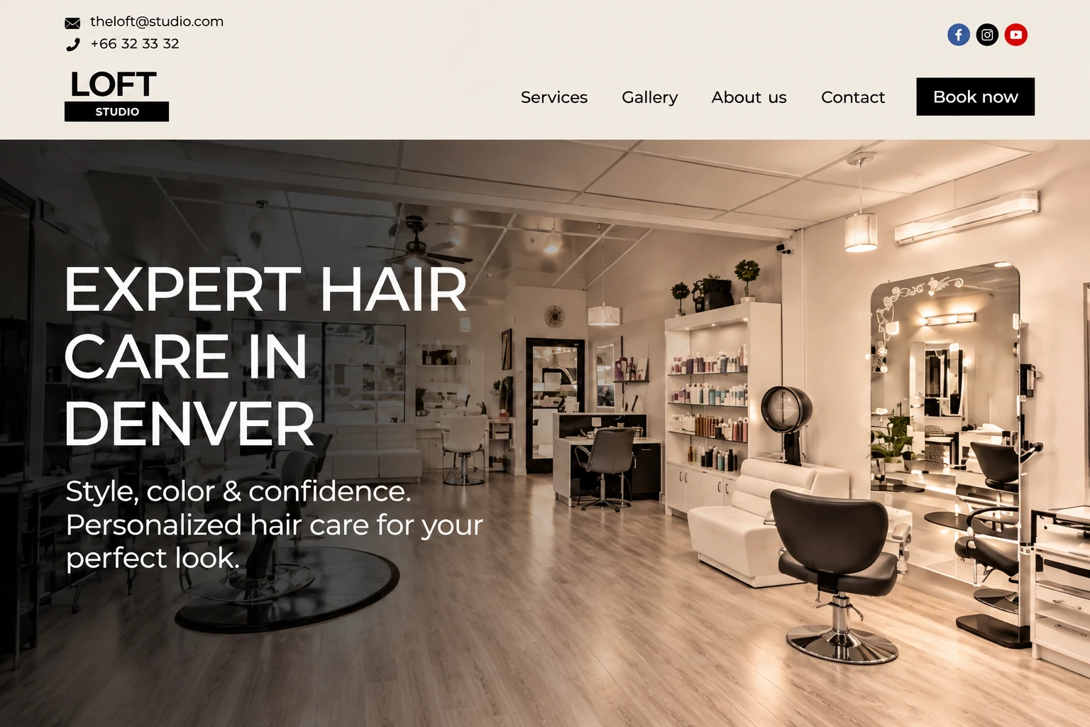 Náhľad webovej stránky Hair Salon Demo