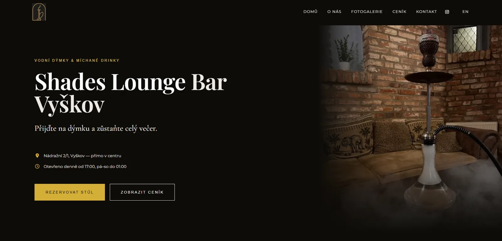 Náhľad webovej stránky Shades Lounge Bar